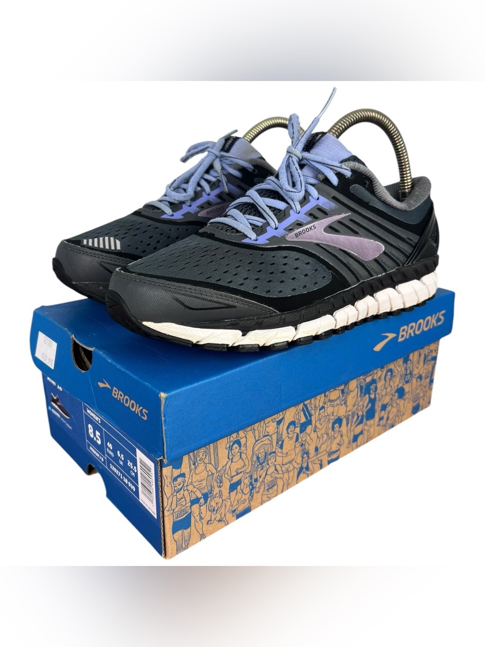 Brooks Ariel 18 Women's Size 8.5 Running Shoes Charcoal Black Purple 1202711B039